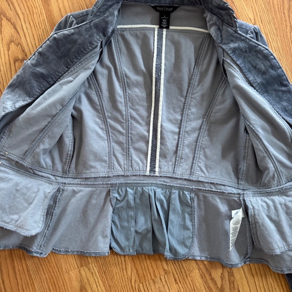 WHBM Gray Crushed Velvet Jacket - Picture 8 of 12